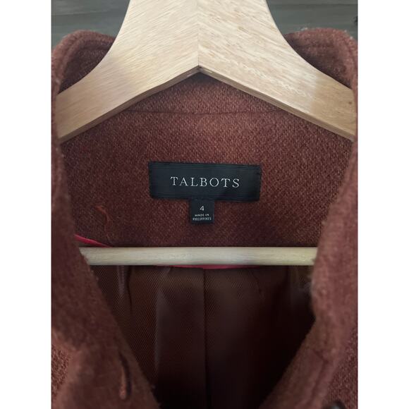 Talbots Wool Blend Military Style Blazer in Rust Brown Sz 4 - Picture 4 of 6